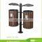 free standing gardening ashtray garbage bin,wood outdoor trash bin in park