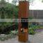 Antique corten steel metal indoor fireplace for interior warm