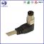 M8 90° Screw Type Unshielded 4 Pin Waterproof connector and Wire for automotive wire harness