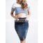 DiZNEW Fashion Plus Size Maternity Stretch Denim Skirt Women