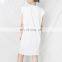 TWOTWINSTYLE White Dress For Women O Neck Sleeveless Knee Length Minimalist Large Size Loose