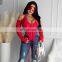 New Arrival Women Zipper Strapless Sexy Corset T-shirt Low-Cut Halter Slim Crop Top
