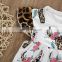 Leopard antlers prints smock dress & ruffles legging pants 2 pc set baby clothes set wholesale summer outfit for kids