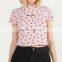 Женские коротко Sleeve Crew Neck Crop Tops T-рубашки