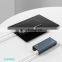 Small Hand Size Luxury Lightning Micro Type C Input 2 USB Output Metal Portable Power Bank 10000mAh with Digital Display