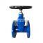 DIN3352 ductile cast iron di dn80 pn16  resilient seat hand wheel double flanged gate valve