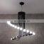 2021 Modern Nordic Pendant Light 16 Black Tube Chandelier Living Room Stair Hanging Lamps Decor Luminaries