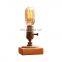 Vintage Simple Style Square Wood Base Home Decor Desk Lamp Table Lamp