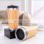 Eco-Friendly Stainless Steel Double Wall Bamboo Fiber Thermos Tumbler Coffee Drinking New Travel Mug
