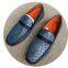 Genuine Full Shoes Ostrich Leather Cowhide Sole Hand-Sewn Slip-On Casual Men's Shoes Special Offer