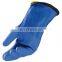 Fishing Thermal Oil Field Warm Cassimere Lined Cold Proof Blue Sandy PVC Glove, Hand Gloves, Rubber Glove