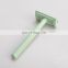 Women Lady Girl Body Cleaning Green Private Label Eco-Friendly Changeable Long Double Mini Edge Safety Shaving Razor Best Gift