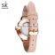 SHENGKE Fashion Gorgeous Woman Watch Powder Shiny Shell Dial Decorate With Diamond JapanQuartz Watches K0117L