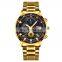 NIBOSI New Mens Watches Fashion Sport Wristwatches for Men Big Dial Top Brand Luxury Waterproof Gold Watch Men Relogio Masculino