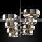 MONTESQUIEU Modern decoration industry metal line glass circular chandelier living room hotel home decoration lighting fixtures