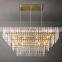 Hengzhi Retro Multi-layer Crystal Rectangular Chandelier Living Room Luxury Hanging Lights for Vastle Villa