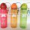 Hot sell 2016 single wall plastic sport water bottles outline with carabiner