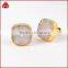Fashion Elegant 18K Yellow Gold Cubic Druzy Stud Zirconia Earrings