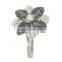 flower 925 silver two-tone plating jewelry ring