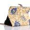 New flower grain wallet Leather Case with card holder for iPad