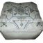 White moroccan pouffe Square Moroccan Handmade leather pouffe with very Luxurious finishing