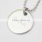 Stainless Steel Custom Logo Round Engraving Tag Necklaces