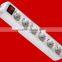 Europe style 6 way extension power socket with grounding and switch (E8006ES)
