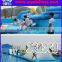 Popular metal frame swimming pool, inflatable water obstacle pool
