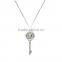 Marvelous gorgeous splendid posh copper pave key pendant delicate necklace