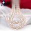 white natural pearl fresh water pearl wedding necklace in double strands