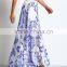 garment factory women print high cutting flowy long maxi skirt 2016