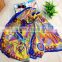 Fashion scarf, long print polyester chiffonscarf with flower pattern 2015