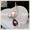 Women Flower Black Pearl Crystal Paddy Brooch Star Brooch Jewelry