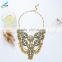 Gold Maxi Necklaces & Pendants for Women Rhinestone Pendant Alloy Multi-layer Chain Fine Jewelry