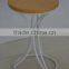 metal frame with spiral legs wood top little stools