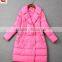 2016 fashion ladies bright color long warm down jacket