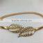 gold strech elastic metal chain belt for women