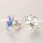 Lovans Branded Stud Blue Enamel Flower Shaped 925 Silver Earrings For Women