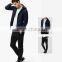 Plain dye zipper up navy blue hoodies for man