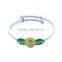 Wholesale 925 Sterling Silver Jewelry Leaf Shaped Kids Silver Jewelry Bangle