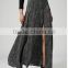 Grey Split High Waist Maxi Skirts Women 2015 High Quality Ladies Long Skirt