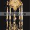 Luxury Italy Style Antique 24K Gold Plated Bronze Mounted Floor Clock, Decorated Pendulum Clock, Crystal & Marble Clock