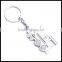 Custom stainless steel clothes hanger shape Key Chain with low moq manufacturer