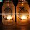 Halloween party favor frosted glass candle jars Painted Mason Jars