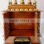 Hand Painted Copper Finish Wooden Temple With Gate