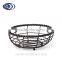 Gourmet Basics Antique Black Metal Rope Oval Bread Basket Rising Bread Basket