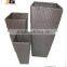 PE/Plastic rattan square with liner deco flower vase
