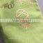 customized classical green color gragrance dust drawstring bag with logo golden