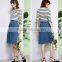 Summer High waist half skirt female cowboy Printed Fashion Casual Women skirt