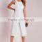 hot sale adult white double layer cut out jumpsuit low price